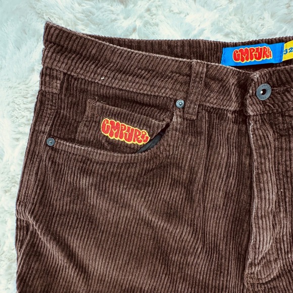 Empyre Other - Empyre Mens Brown Corduroy Skate Shorts Baggy Wide Wale Size 32 Streetwear